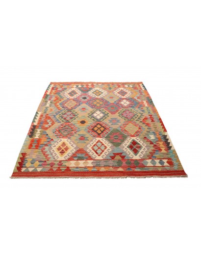 Tappeto Kilim Afghanistan marrone bianco 153x195