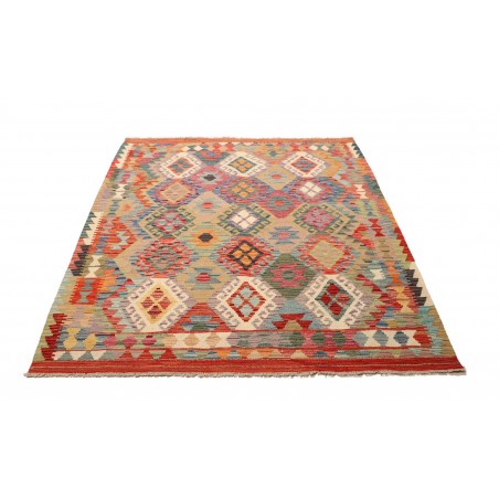 Tappeto Kilim Afghanistan marrone bianco 153x195