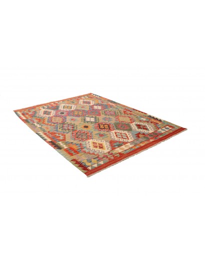 Tappeto Kilim Afghanistan marrone bianco 153x195