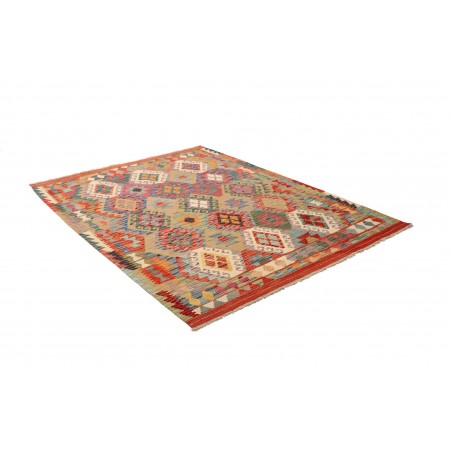 Tappeto Kilim Afghanistan marrone bianco 153x195