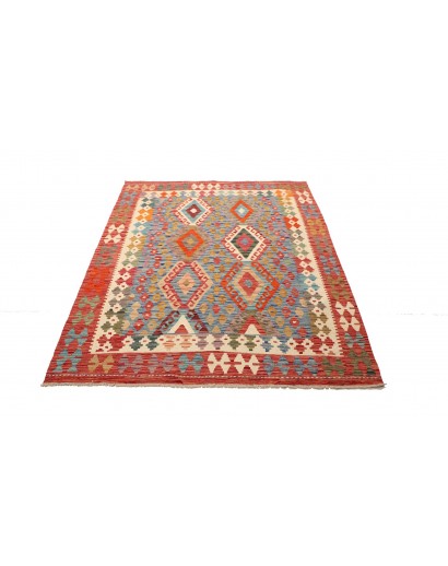 Tappeto Kilim Afghanistan marrone rosso 156x192
