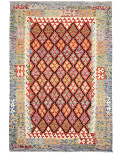 Tappeto Kilim Afghanistan marrone bianco 173x248