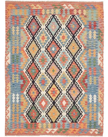 Tappeto Kilim Afghanistan marrone bianco 174x235