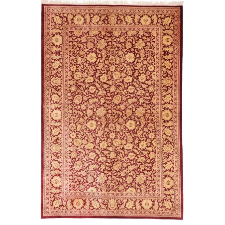 Tappeto Ghom seta Persia marrone 129x194