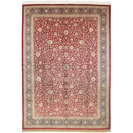Tappeto Ghom seta Persia marrone grigio 246x352
