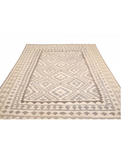 Tappeto Kilim Afghanistan beige bianco 198x296