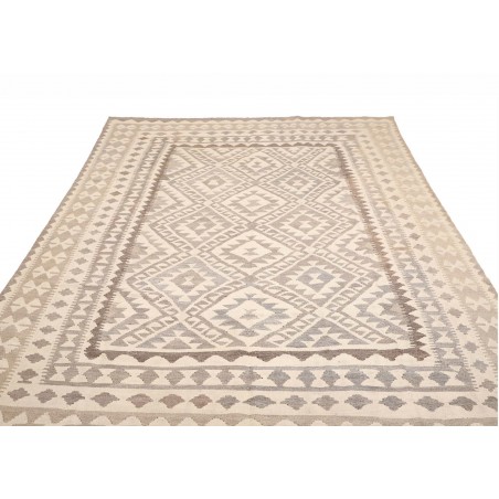 Tappeto Kilim Afghanistan beige bianco 198x296