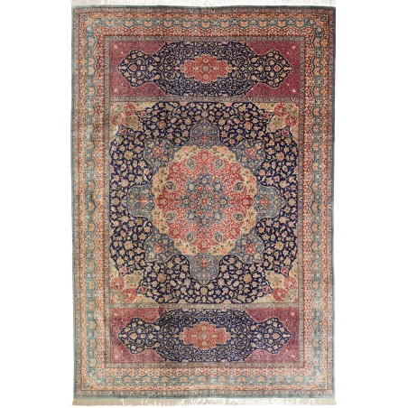 Tappeto Ghom seta Persia marrone 195x298
