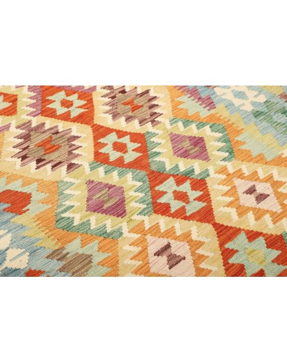 Tappeto Kilim Afghanistan beige marrone 147x206