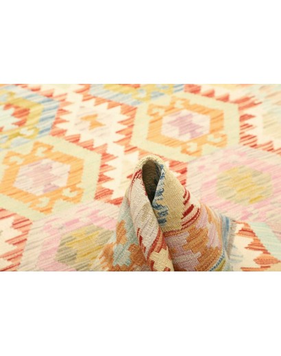 Tappeto Kilim Afghanistan beige arancione 153x196