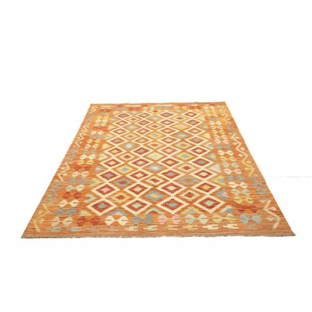 Tappeto Kilim Afghanistan arancione marrone 148x199