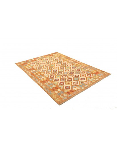 Tappeto Kilim Afghanistan arancione marrone 148x199