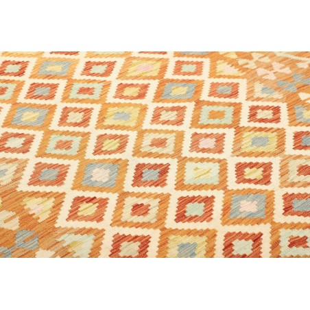 Tappeto Kilim Afghanistan arancione marrone 148x199