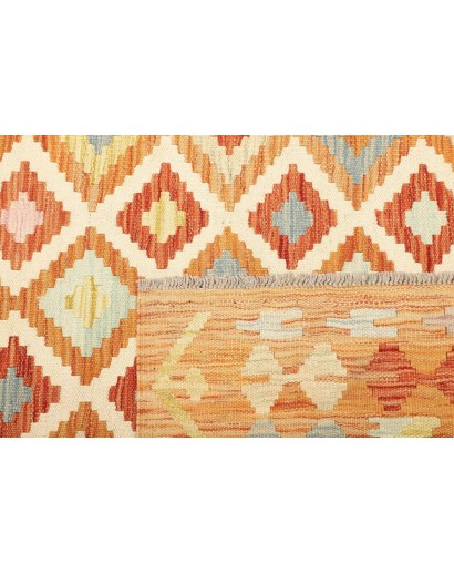 Tappeto Kilim Afghanistan arancione marrone 148x199