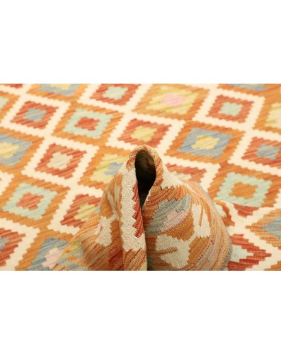 Tappeto Kilim Afghanistan arancione marrone 148x199
