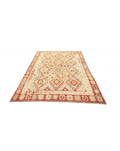 Tappeto Kilim Afghanistan giallo marrone 159x207