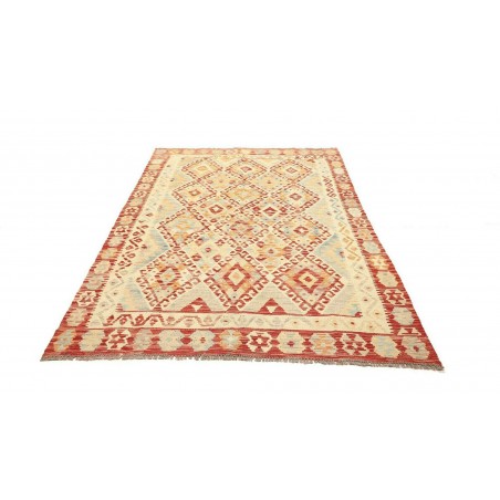 Tappeto Kilim Afghanistan giallo marrone 159x207