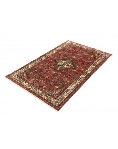 Tappeto Hamadan Persia verde rosso 100x157