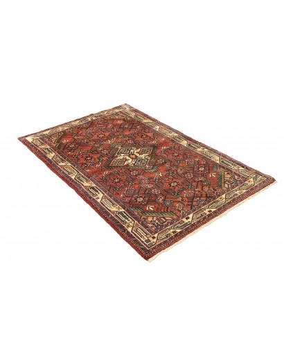 Tappeto Hamadan Persia verde rosso 100x157