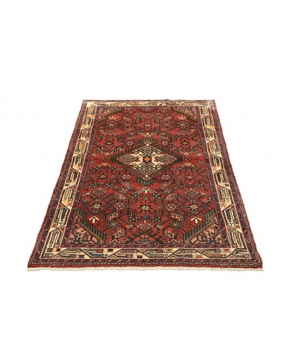 Tappeto Hamadan Persia verde rosso 100x157