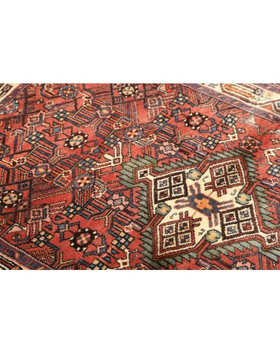 Tappeto Hamadan Persia verde rosso 100x157