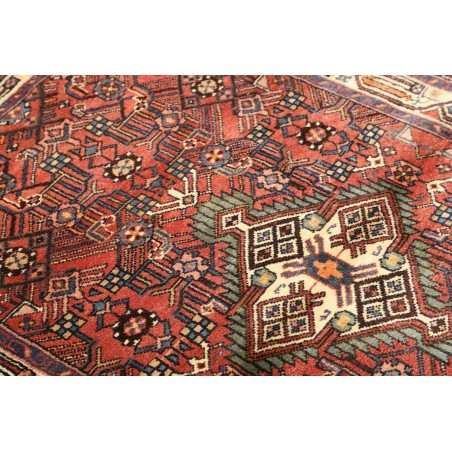 Tappeto Hamadan Persia verde rosso 100x157