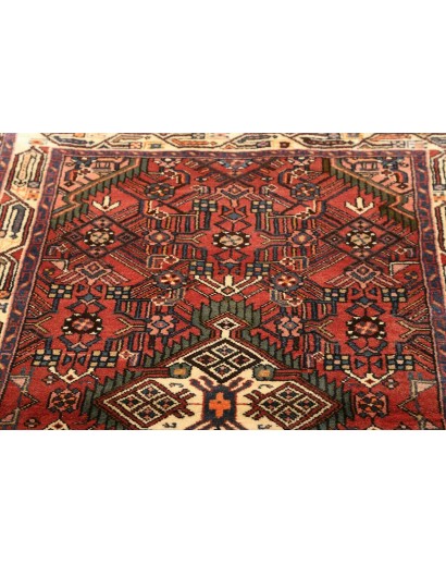 Tappeto Hamadan Persia verde rosso 100x157