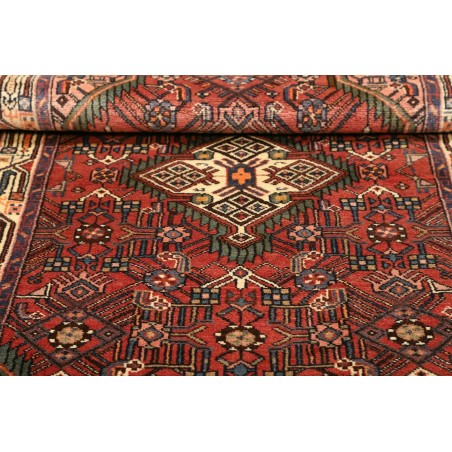 Tappeto Hamadan Persia verde rosso 100x157
