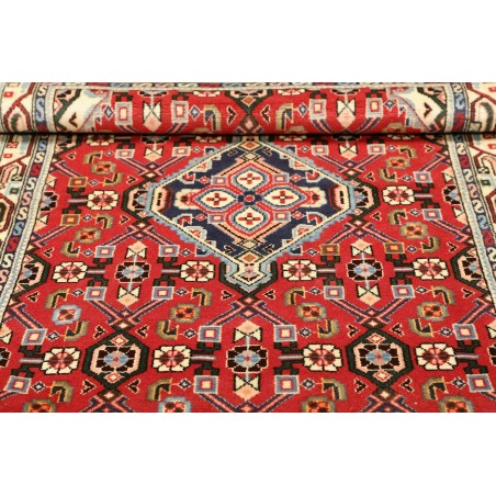 Tappeto Hamadan Persia rosso grigio 102x154