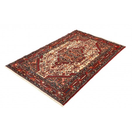 Tappeto Hamadan Persia marrone giallo 105x159