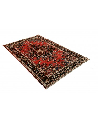 Tappeto Hamadan Persia marrone giallo 132x195