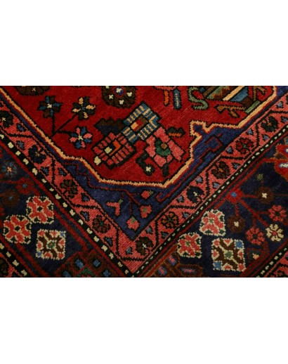 Tappeto Hamadan Persia grigio arancione 136x202