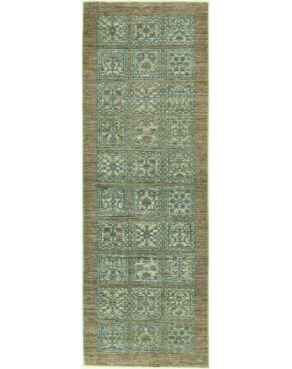 Tappeto Bakhteari Pakistan bianco grigio 78x234