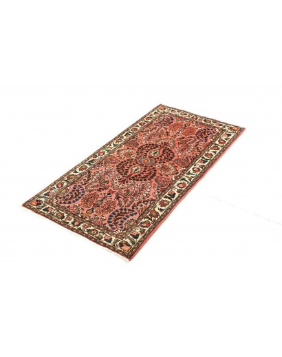 Tappeto Hamadan Persia rosso bianco 70x137
