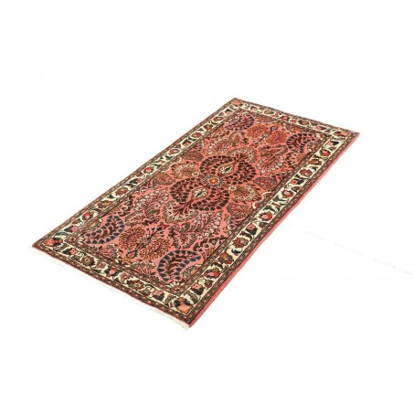 Tappeto Hamadan Persia rosso bianco 70x137