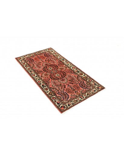 Tappeto Hamadan Persia rosso bianco 70x137