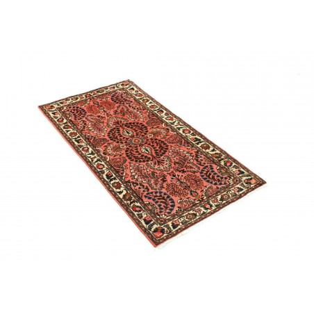 Tappeto Hamadan Persia rosso bianco 70x137