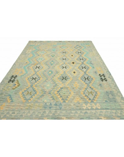 Tappeto Kilim Afghanistan marrone verde 199x307
