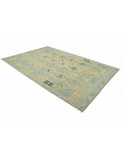 Tappeto Kilim Afghanistan marrone verde 199x307