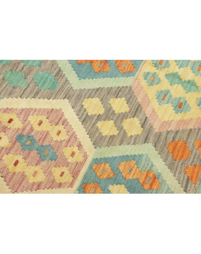 Tappeto Kilim Afghanistan marrone giallo 200x300