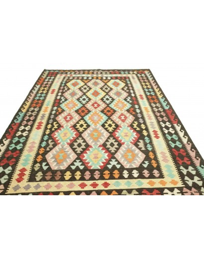 Tappeto Kilim Afghanistan marrone verde 194x294