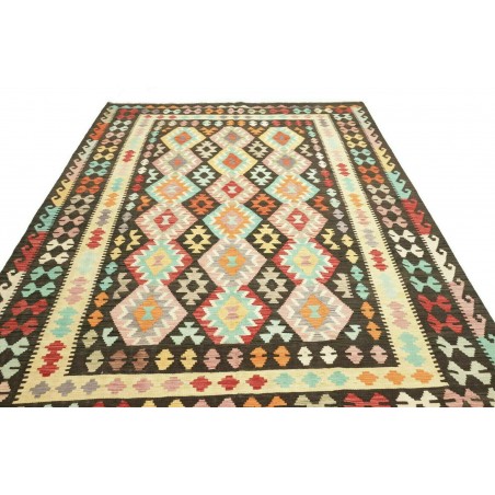 Tappeto Kilim Afghanistan marrone verde 194x294