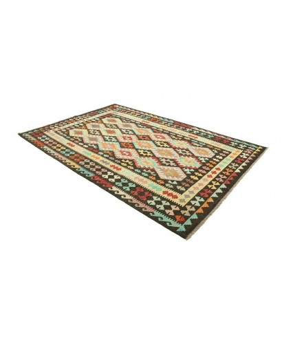 Tappeto Kilim Afghanistan marrone verde 194x294