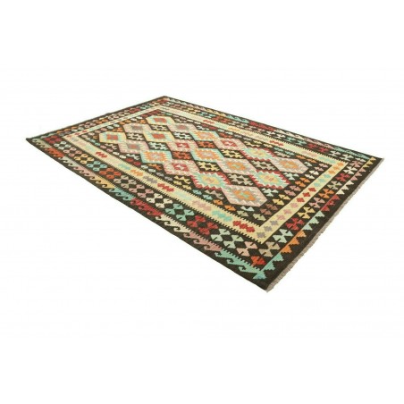 Tappeto Kilim Afghanistan marrone verde 194x294