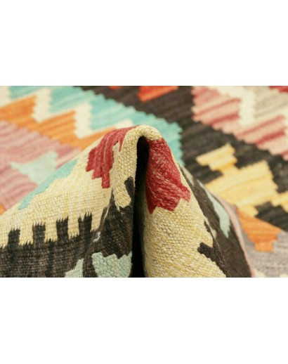Tappeto Kilim Afghanistan marrone verde 194x294