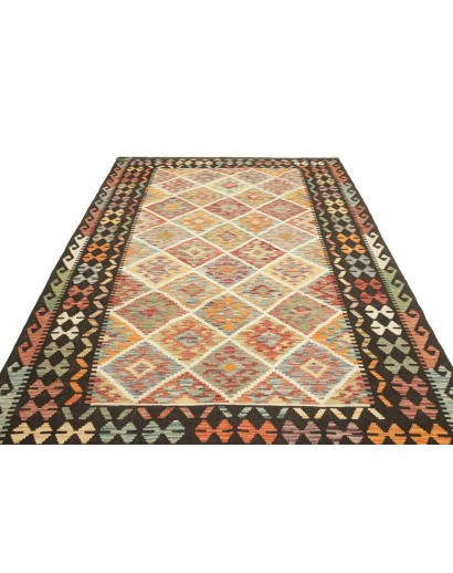 Tappeto Kilim Afghanistan marrone grigio 196x297