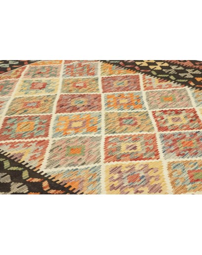 Tappeto Kilim Afghanistan marrone grigio 196x297