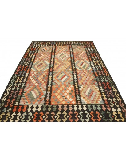 Tappeto Kilim Afghanistan marrone grigio 203x297