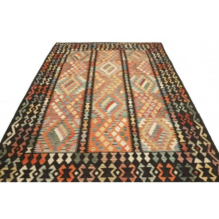 Tappeto Kilim Afghanistan marrone grigio 203x297