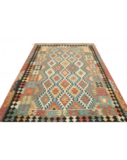 Tappeto Kilim Afghanistan marrone grigio 195x304